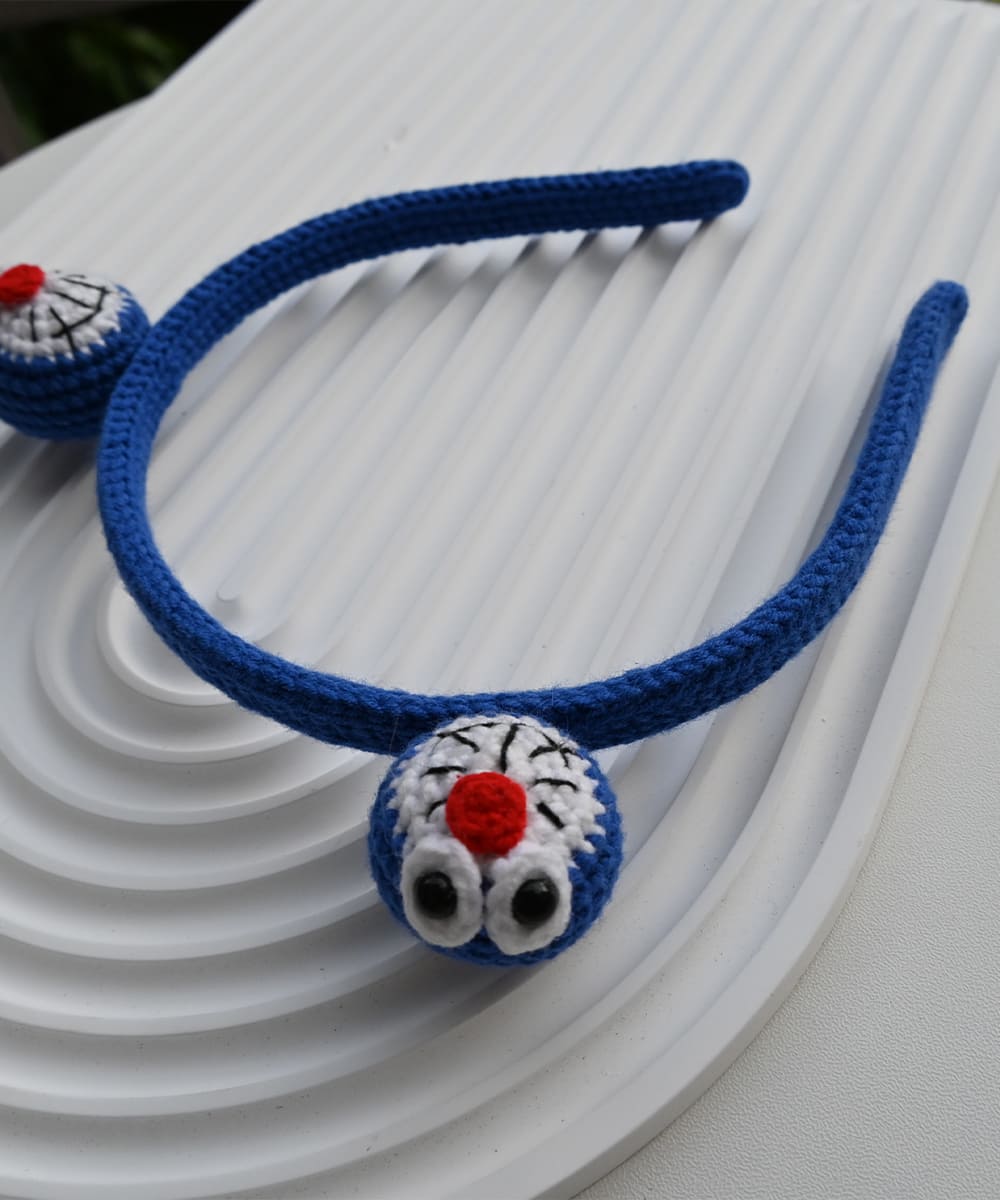 Doraemon headband,hand-crocheted headband