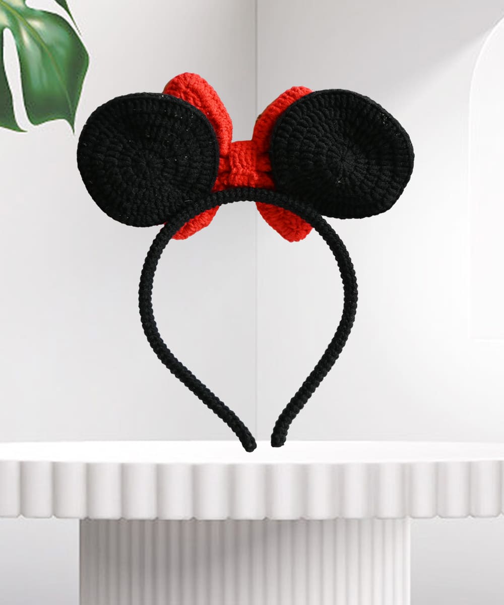 Mickey Pearl Headband,hand-crocheted