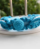 Blue Belle Princess Cat Ear Headband,Hand Crocheted
