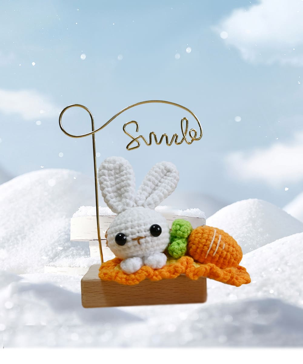 Rabbit Hair Clip,Handmade Crochet Hair Pins,Crochet Three-dimensional Carrot-Rabbit Hairpin,Cute Birthday Gift for Girls