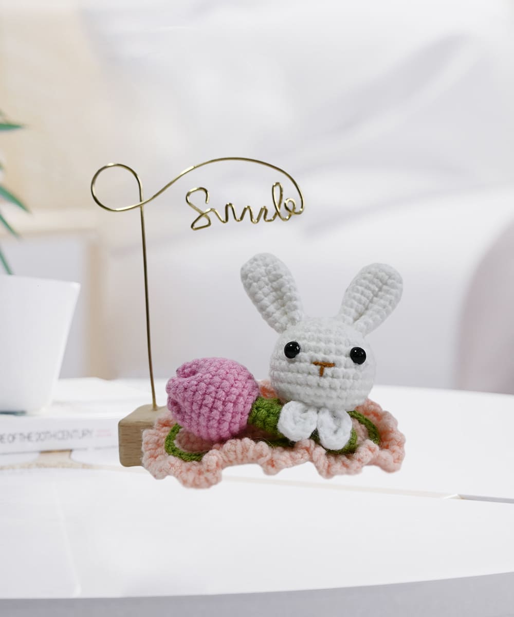 Rabbit Hair Clip,Handmade Crocheted Hair Pins,Crocheted Three-dimensional Tulip Hair Clip,Lovely Birthday Gift for Girls