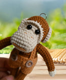 Monkey Doll,Handmade Crochet Armored Monkey Toy,Amogurimi Monkey Keychain,Adorable Finished Gift