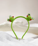 Big-eyed green frog headband,Hand-crocheted products