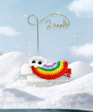 Cute rainbow hair clips,Handmade crochet Hair Pins for girls,Cute girl hair accessories cloud hair clips