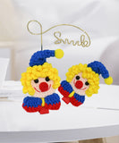 Cute Clown Hair Clip,Handmade Crochet Hair Pins, Amigurumi Clown Doll Hair Clip Hair Accessories
