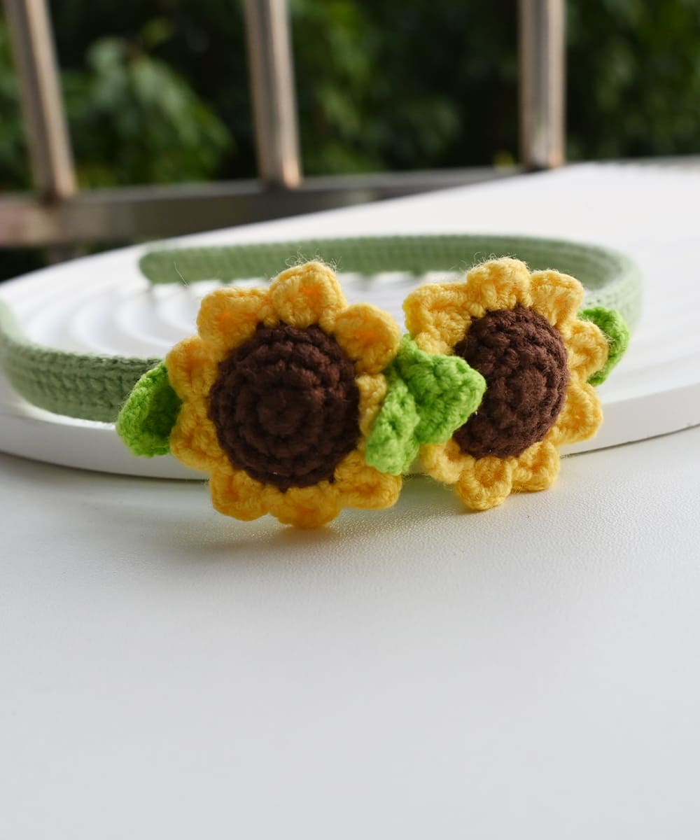 Sunflower headband,hand-crocheted