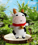 Chubby Cow Doll,Handmade Crochet Cute Cow Toy,Amogurimi Cow Keychains|Lovely Gifts