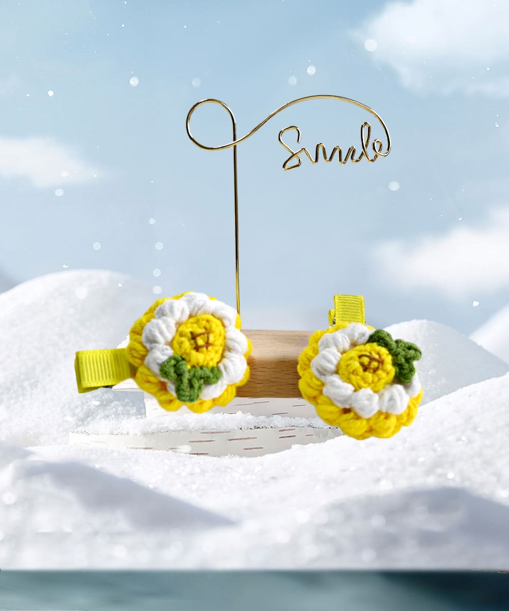 Three-dimensional flower hair clip,hand-crocheted,cute girl hair accessories cream cake Hair Pins