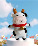 Chubby Cow Doll,Handmade Crochet Cute Cow Toy,Amogurimi Cow Keychains|Lovely Gifts
