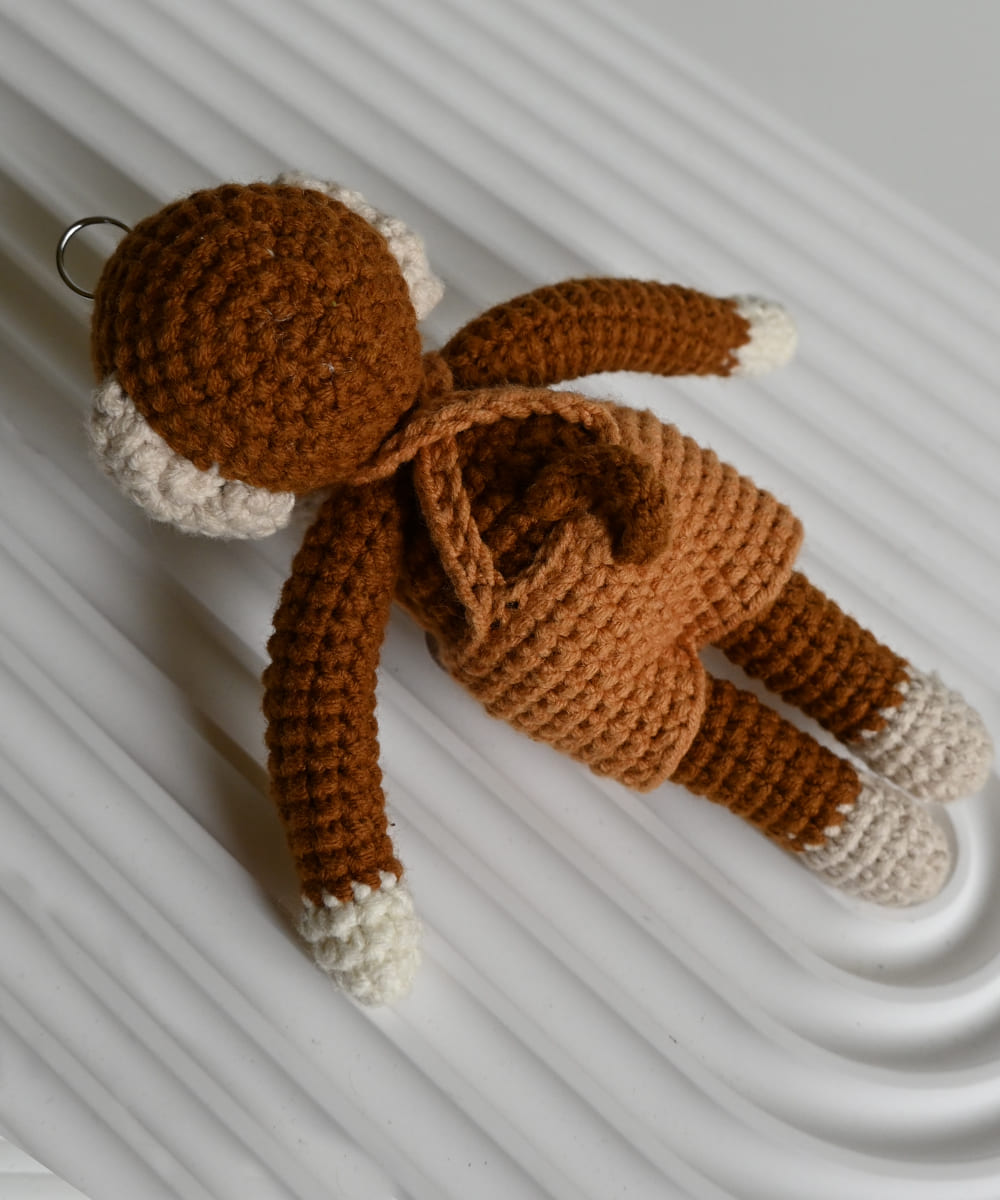 Monkey Doll,Handmade Crochet Armored Monkey Toy,Amogurimi Monkey Keychain,Adorable Finished Gift