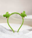 Big-eyed green frog headband,Hand-crocheted products