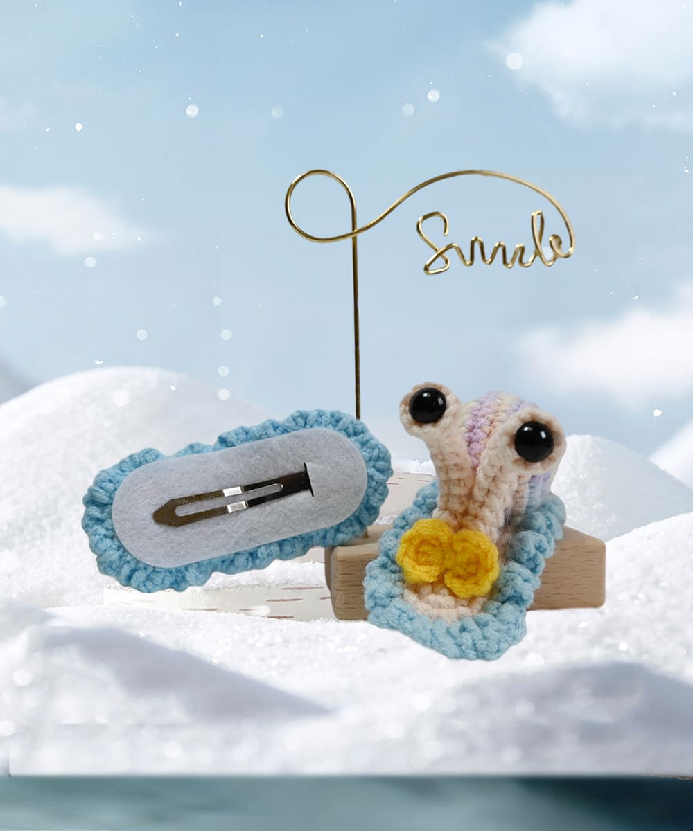 Three-dimensional snail hair clip, Handmade crochet Hair Pins,cute girl animal hair clip hair accessories