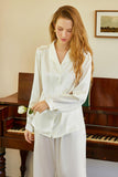 Long Sleeve Silk Pajama Set
