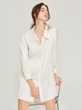 Boyfriend Style Pajamas Shirt Dress-Fresh Green