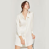 Boyfriend Style Pajamas Shirt Dress-Fresh Green
